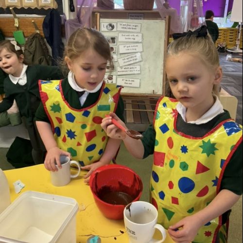 Ready, Steady, grow' Apple and Lime Class children really enjoyed making Chocolate Mug Cake