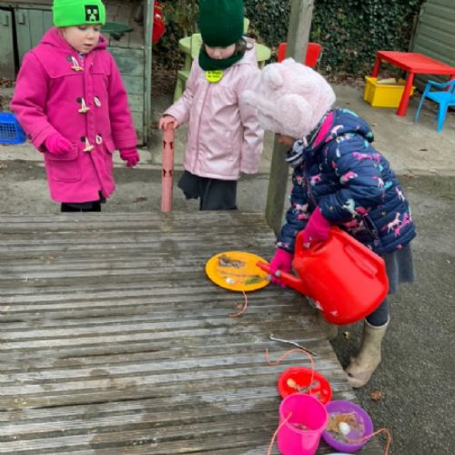 Apple Class found ice! How exciting to do our 'Understanding the World' learning outside.