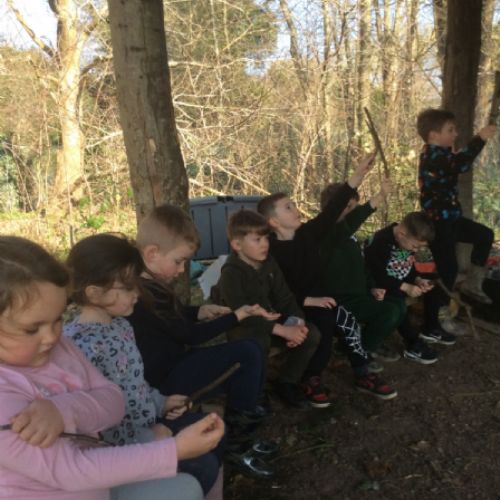 A wonderful session at Forest school with Mr Wheatley