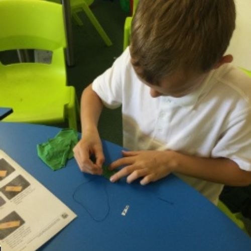 Year 5 have been learning to sew using running and whip stitches.  They reused old clothes to make pin cushions and book marks.  We think they did an amazing job!